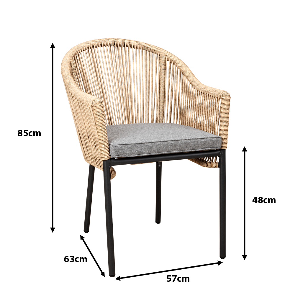 Outdoorstuhl Mona Cream Maße