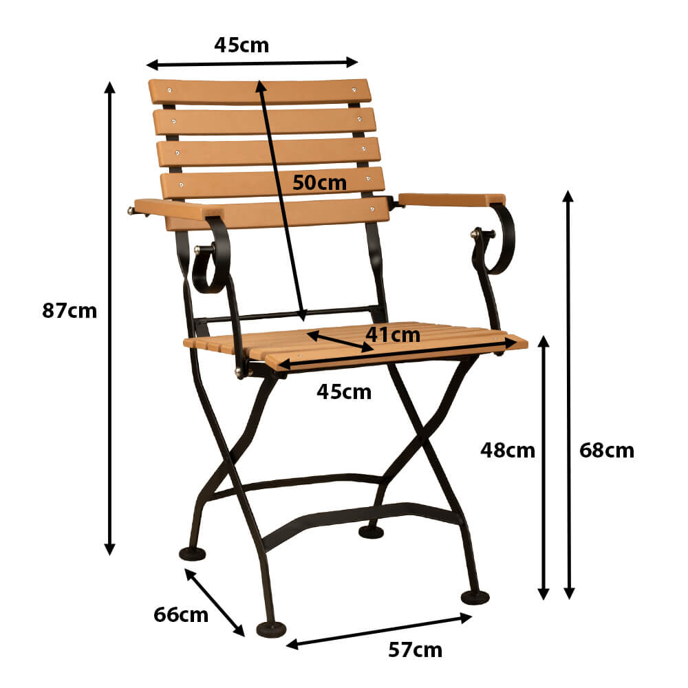 Outdoorstuhl Franza Premium AL Maße Outdoorstuhl Franza Premium AL Maße