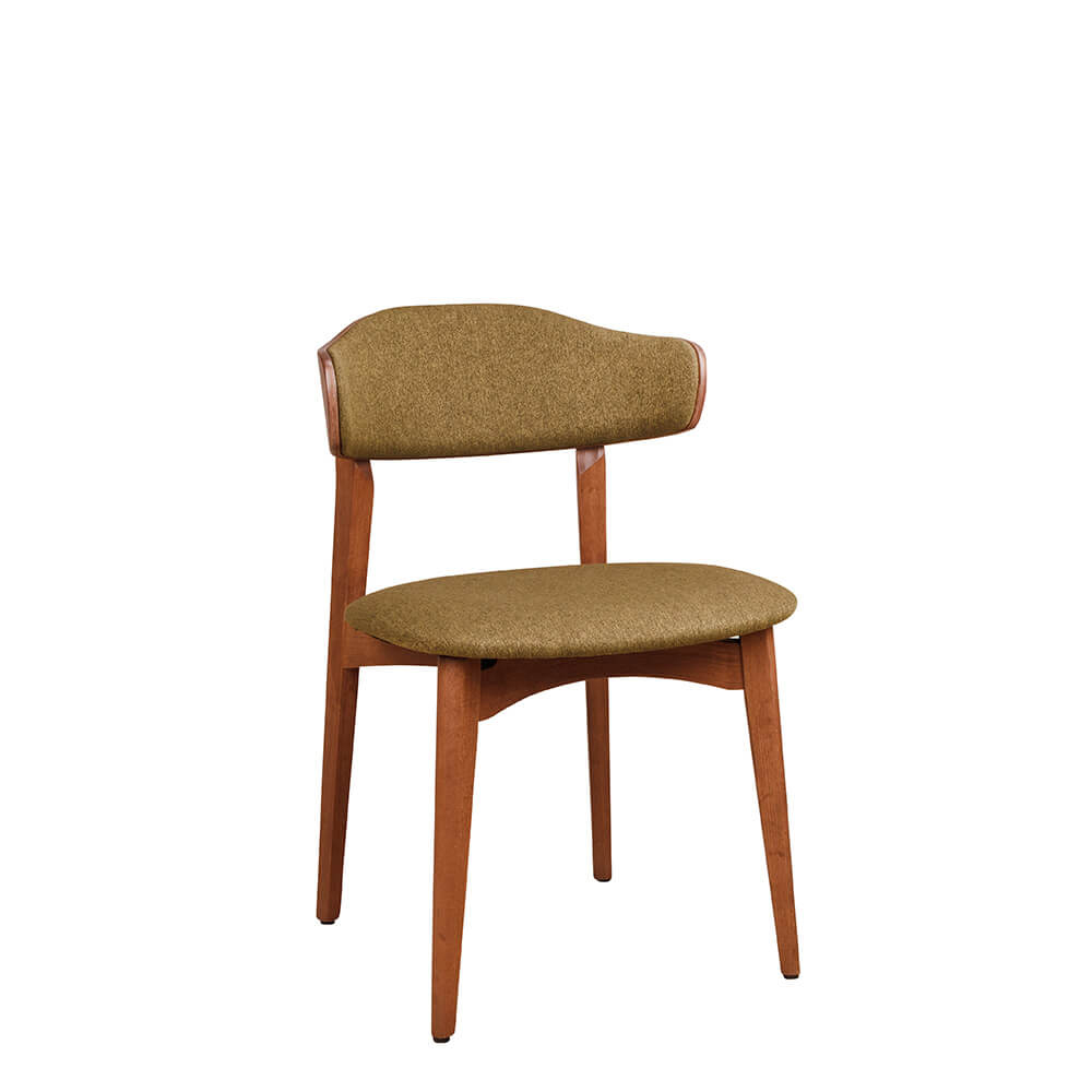 Gepolsterter Holzstuhl Kani-2P für Gastronomie – Vorderansicht