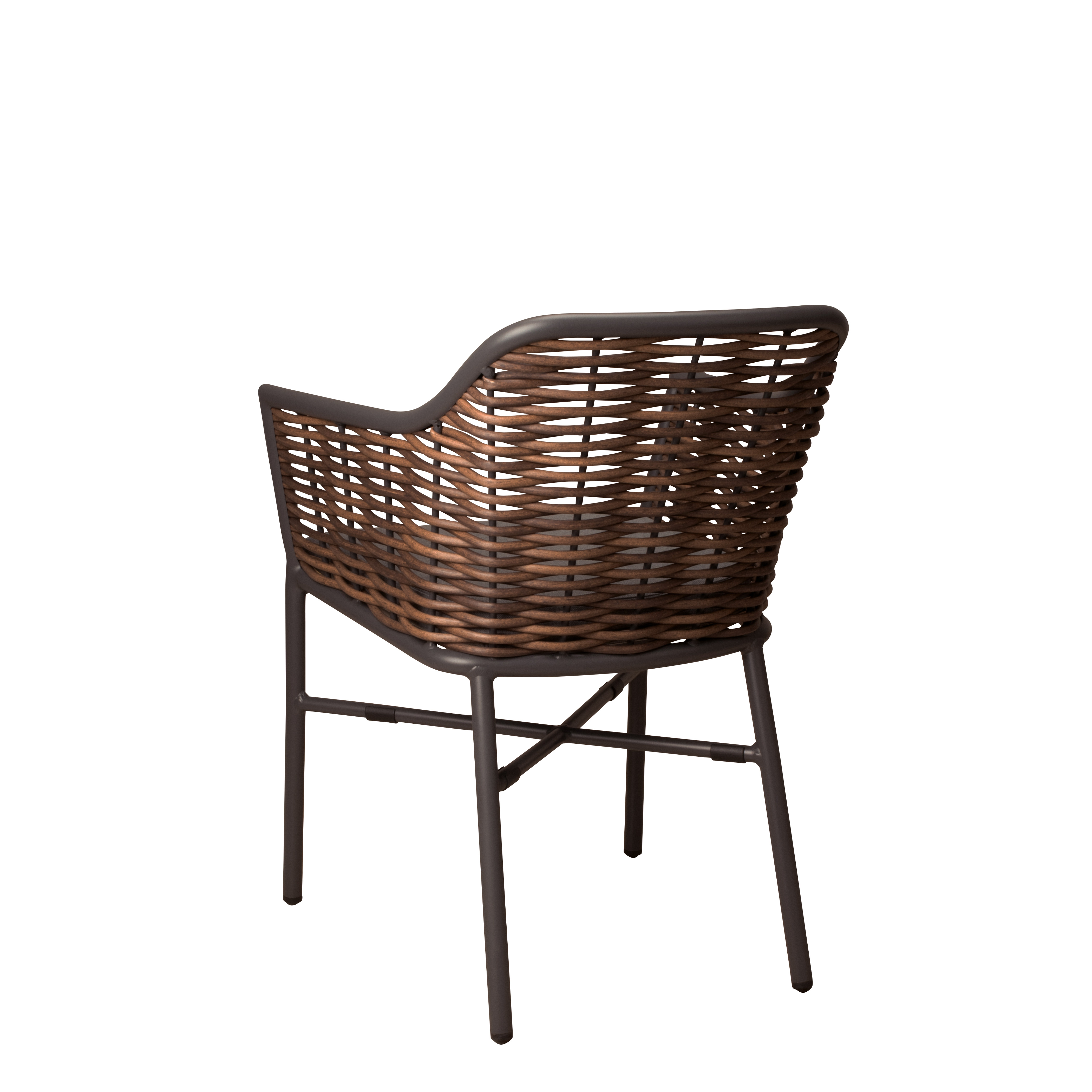 Orkney Natur Outdoorstuhl mit Armlehnen und Geflecht – Rueckansicht