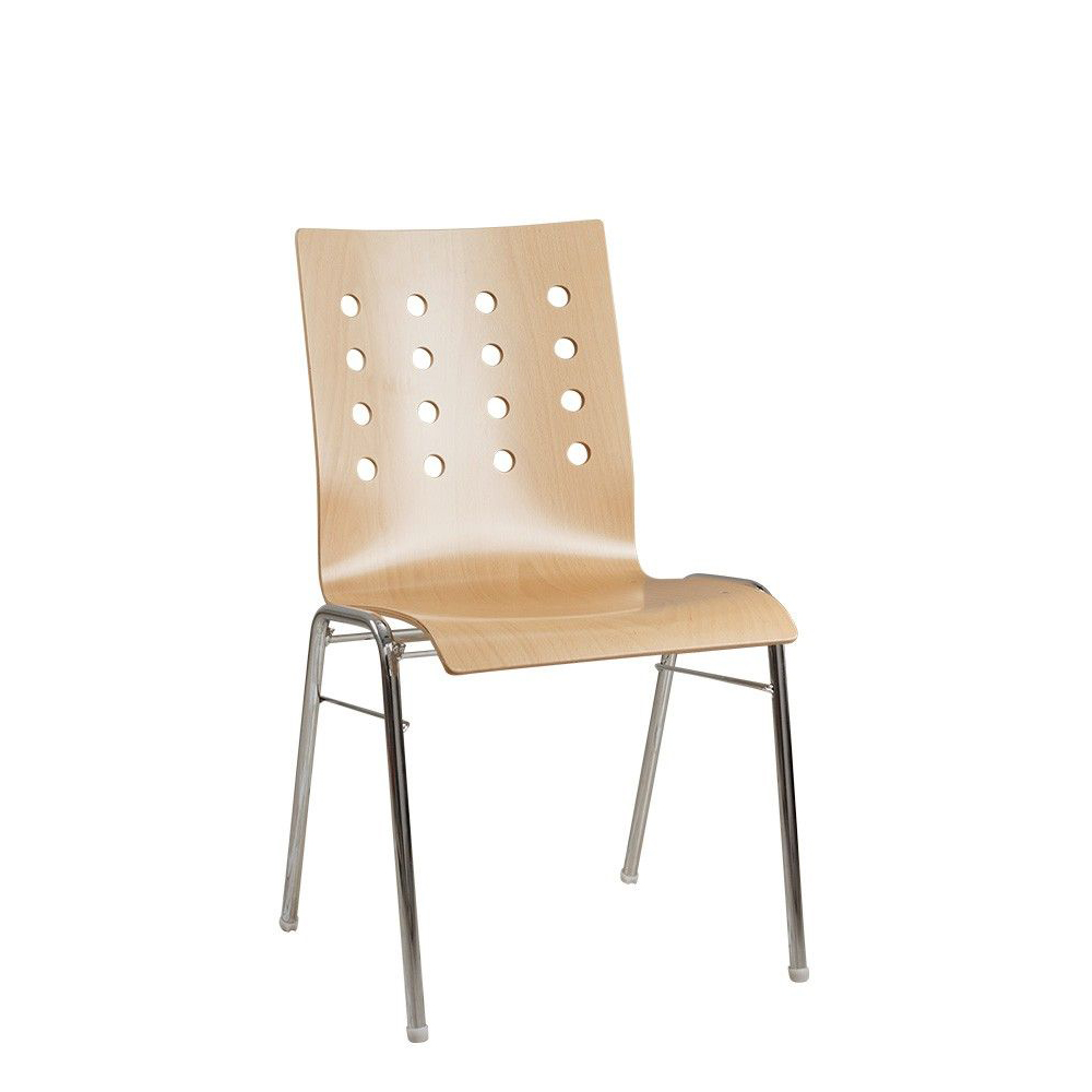 Konferenzstuhl Eruno-500, verchromtem Metallgestell, stapelbar