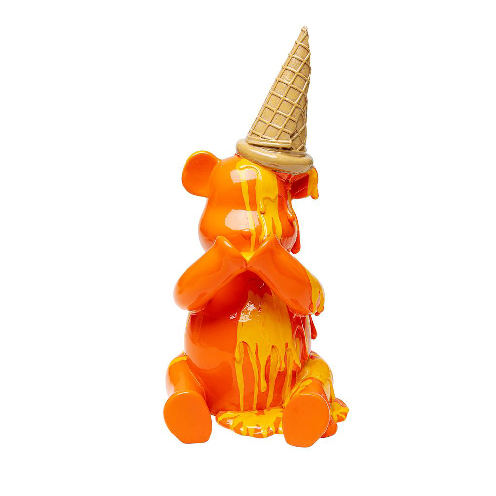 Deko Figur Sitting Gelato Bear Orange 37cm