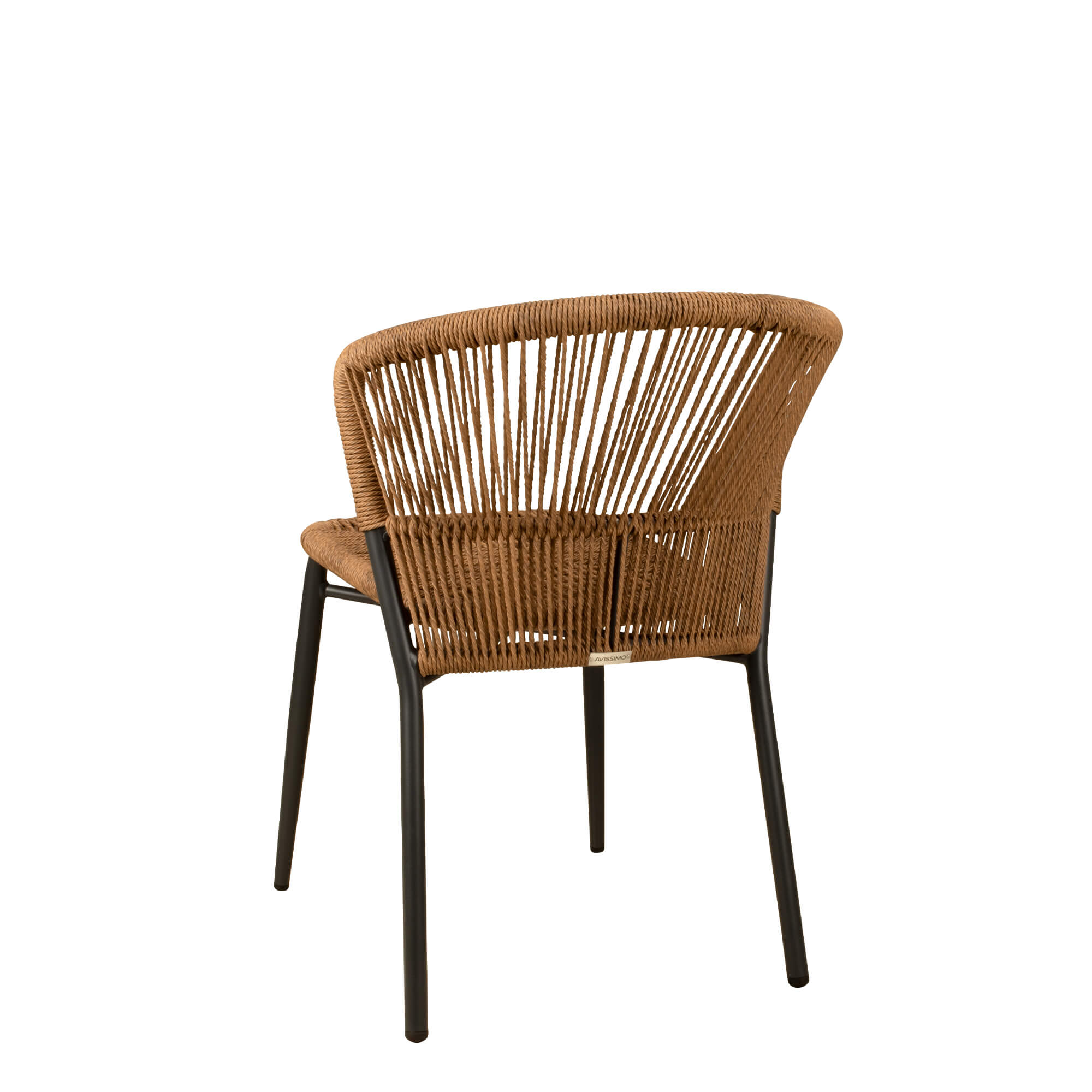 Elefino Natur Outdoorstuhl mit Geflecht – Rueckansicht