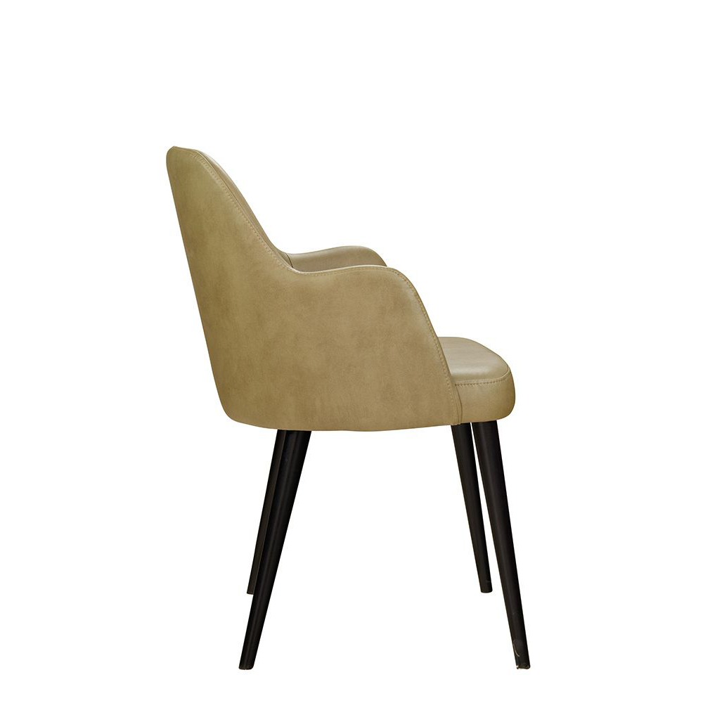 Polsterstuhl Gastronomie Sona-300-Arm. Beizton: Schwarz / Bezug: Gavin-201_Seitenansicht