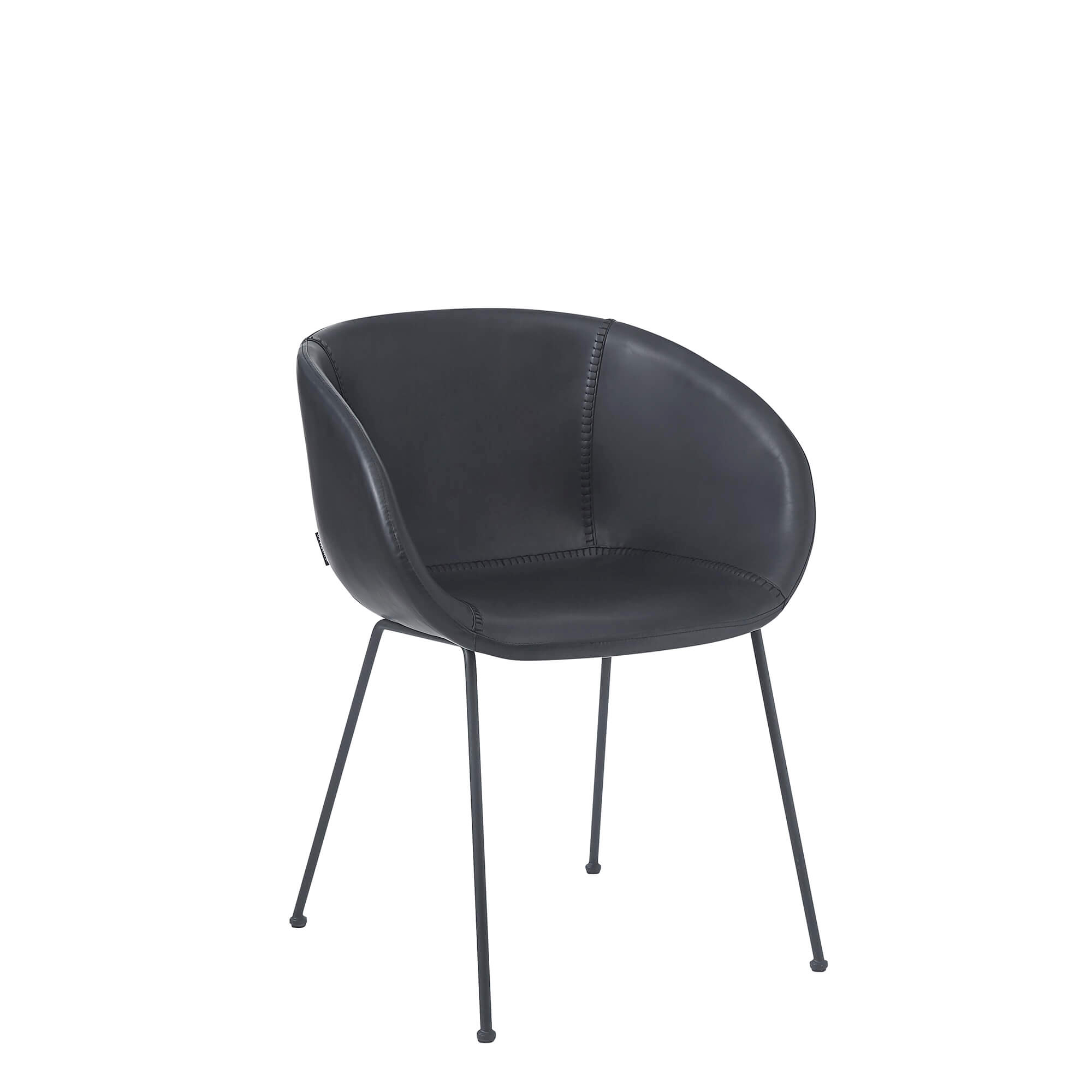 Estara Antique Black Indoorstuhl mit Armlehnen und Vollpolsterung – Vorderansicht