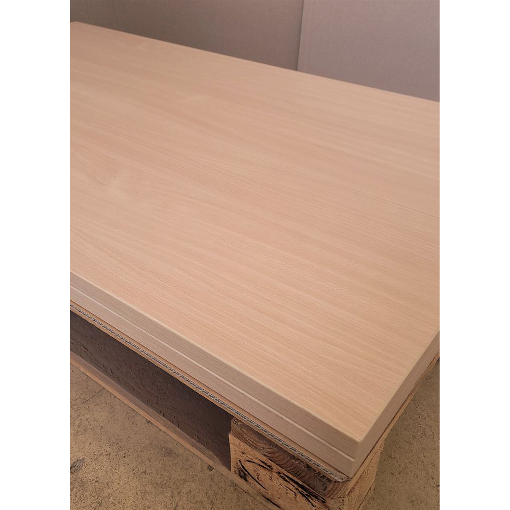 20230228_090114 Melaminharz Tischplatte 25mm 140x80cm Buche natur Sonderposten