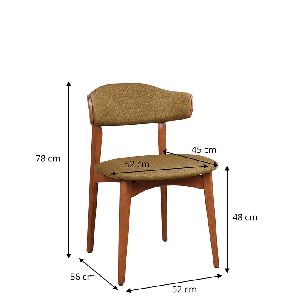Gepolsterter Holzstuhl Kani-2P für Gastronomie – Vorderansicht