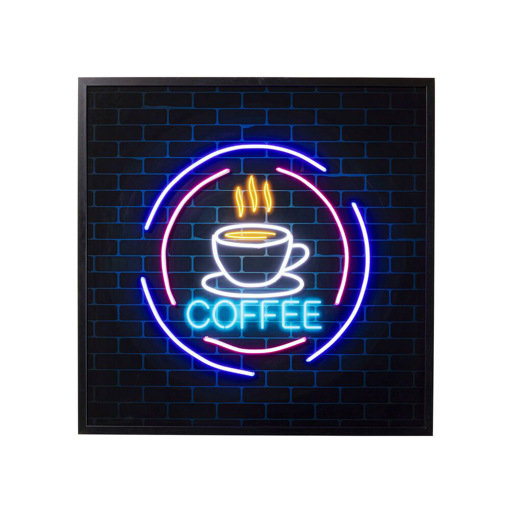 Glasbild Coffee LED