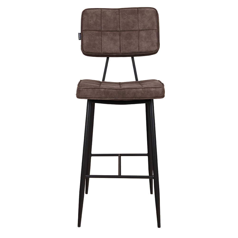 Polsterbarhocker Lucca-Bar Brown mit Metallgestell für Gastronomie