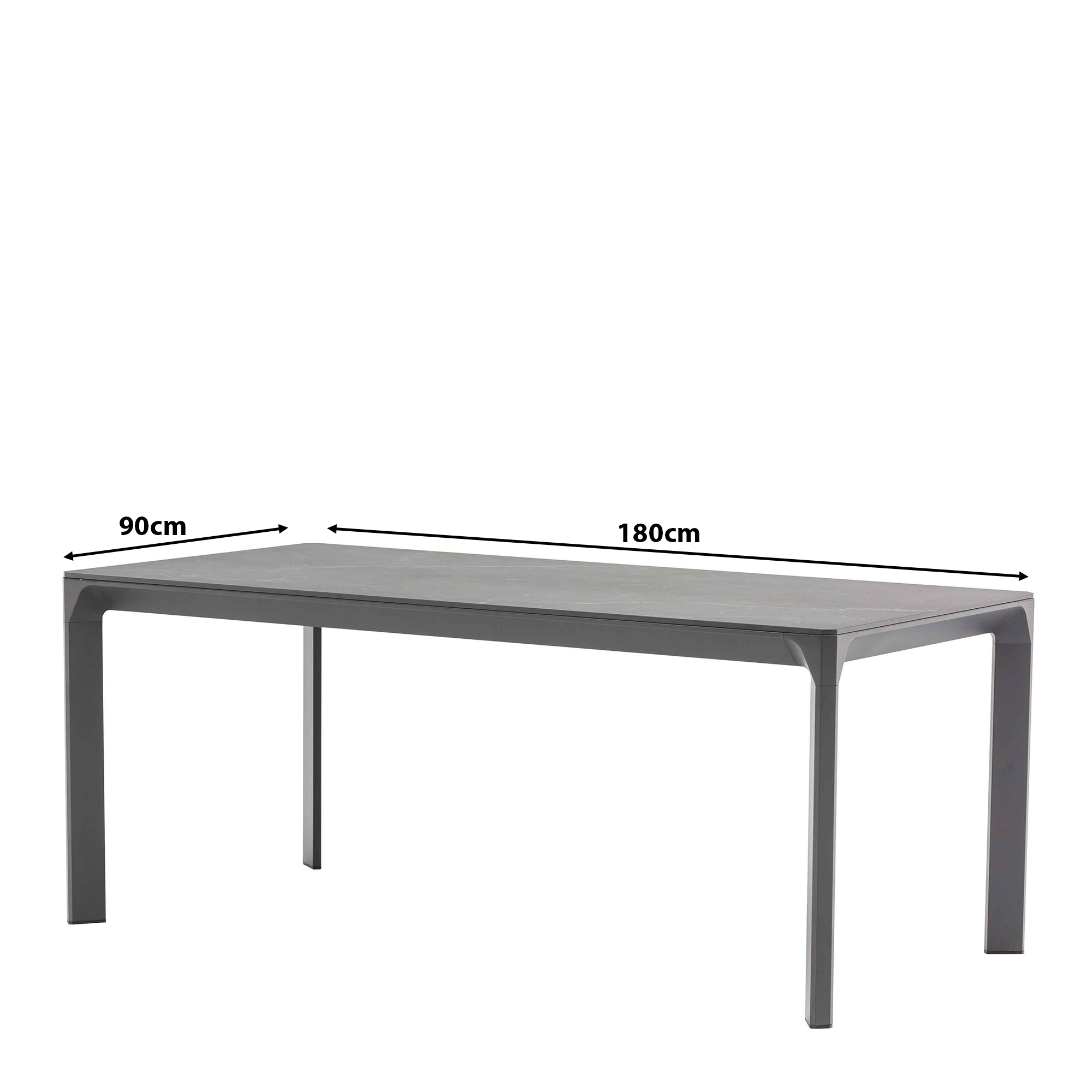Outdoortisch Carvas Anthrazit-180 Maße