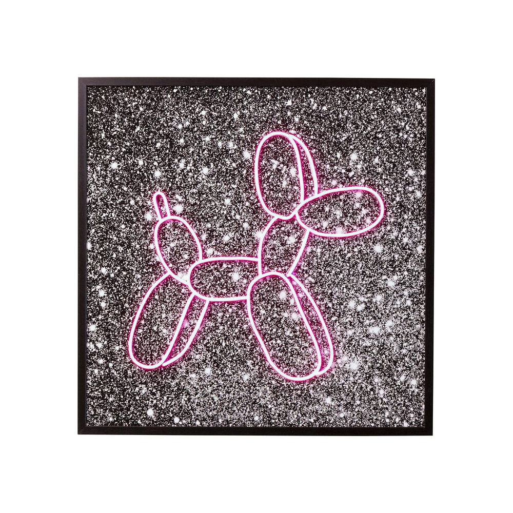 Glasbild Balloon Dog LED